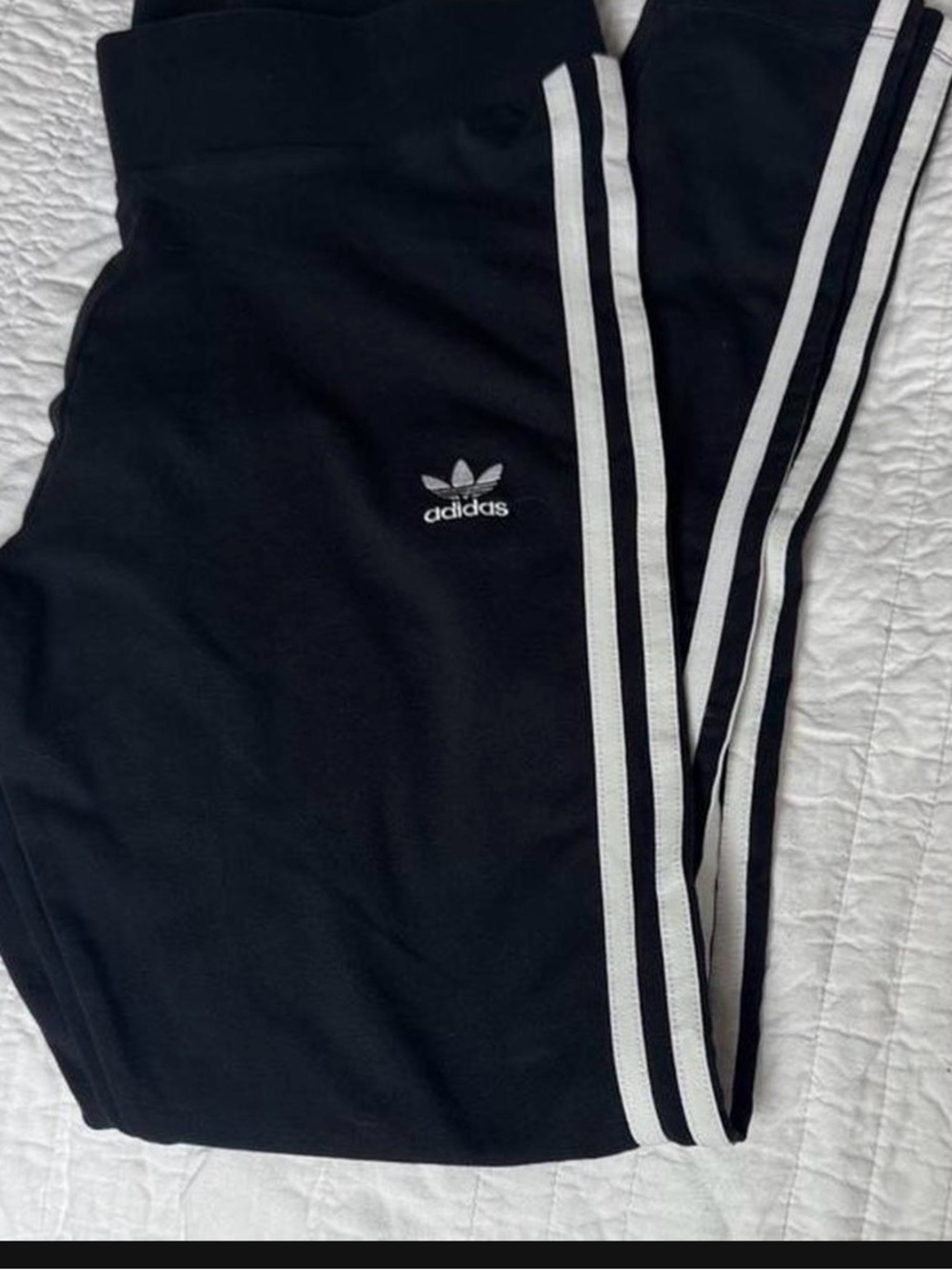 adidas Black Joggers with White Three-Stripes